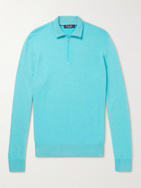 Loro Piana Roadster Striped Cashmere Half-Zip Sweater