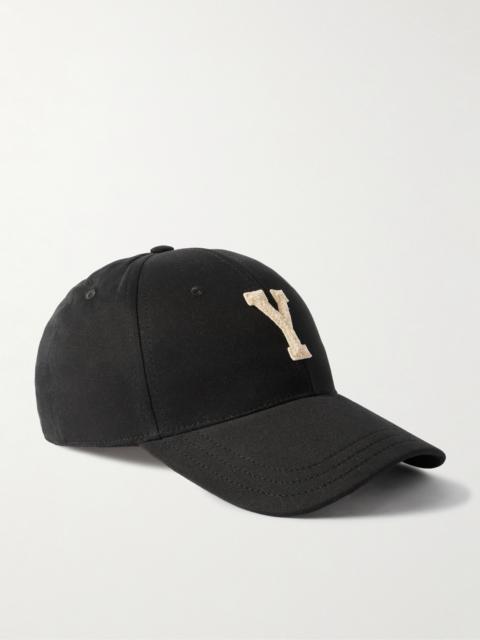 SAINT LAURENT Logo-Appliquéd Cotton-Twill Baseball Cap