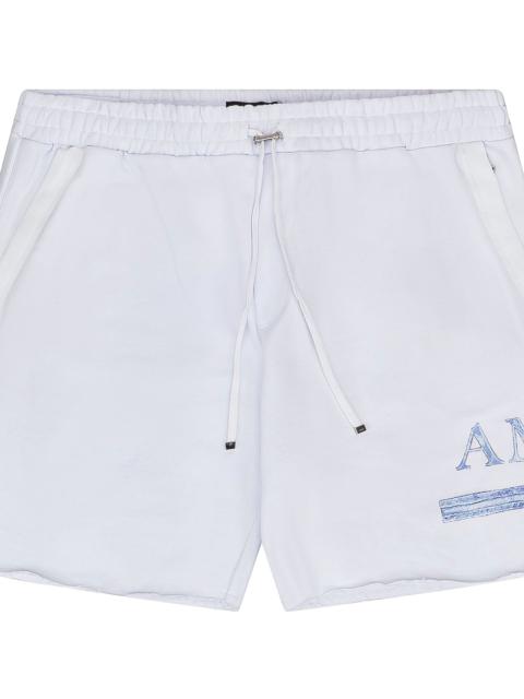 AMIRI MA Watercolor Bar Sweatshorts "White" AMJYSS1005 100