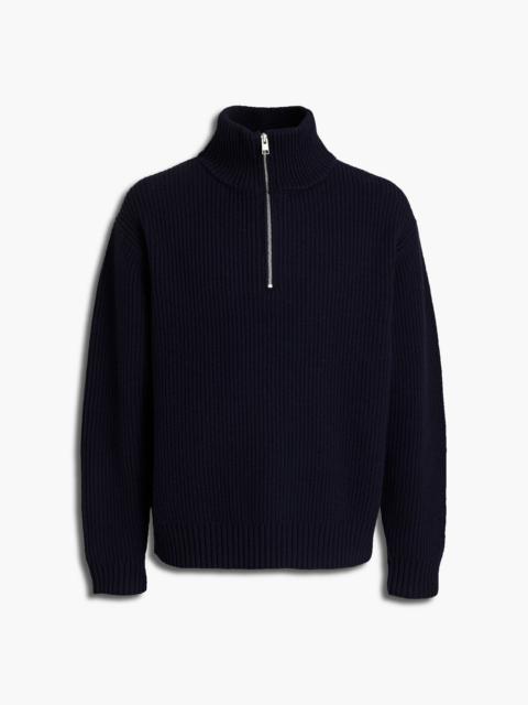 FRAME Ribbed wool half-zip sweater