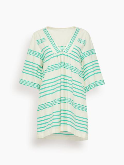 lemlem Belkis V-Neck Caftan in Chereka Green