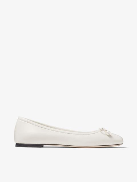 Elme Flat
Latte Nappa Leather Flats with Pearl Embellishment