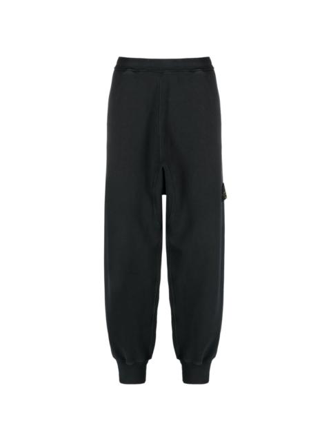 Compass-patch cotton track pants