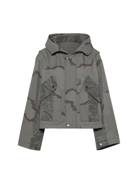 Regenerated camouflage-print jacket