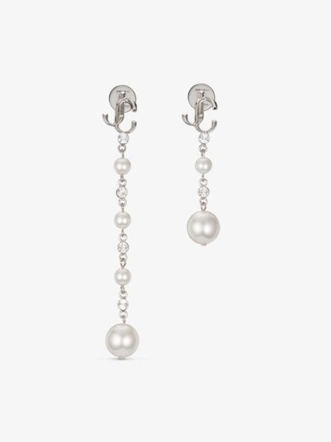 JIMMY CHOO Pearl Drop Earring
Silver-Finish Metal Pearl Drop Earrings with Crystals