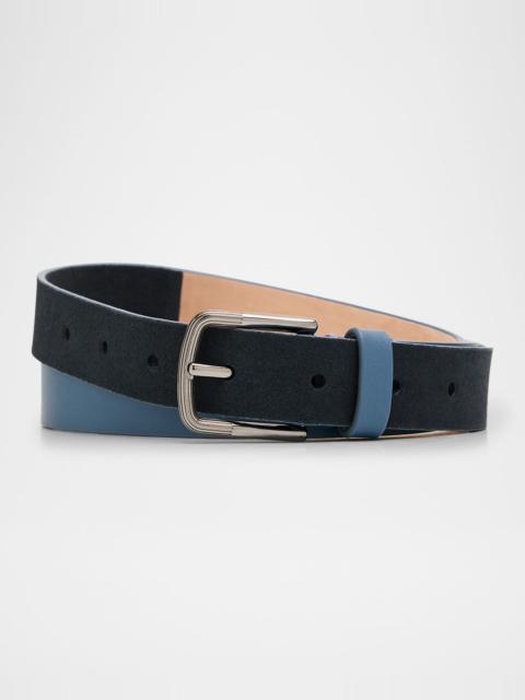 GIORGIO ARMANI Men's Suede and Leather Reversible Belt