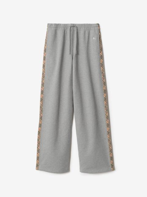 Burberry Check Trim Cotton Track Pants