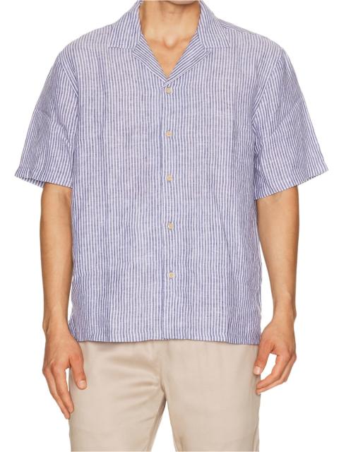 FAHERTY Short Sleeve Laguna Linen Camp Shirt