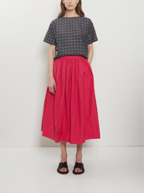 apuntob Technical Poplin Gathered Skirt — Raspberry