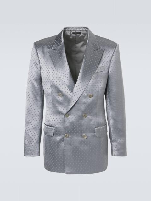 TOM FORD Polka-dot crêpe satin blazer