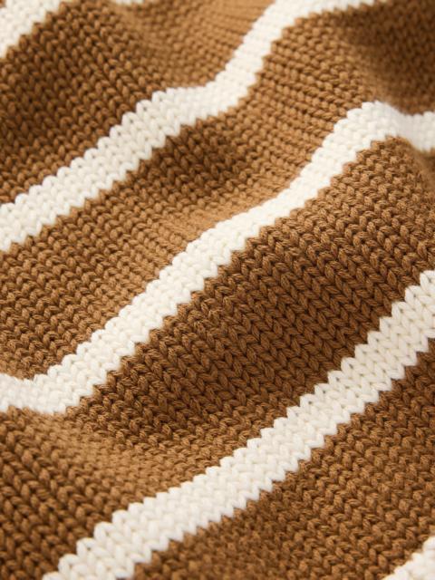 BODEN Lucy Cotton V-neck Sweater-Gingerbread, Ivory