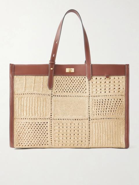 Anya Hindmarch Mortimer Leather-trimmed Woven Raffia Tote