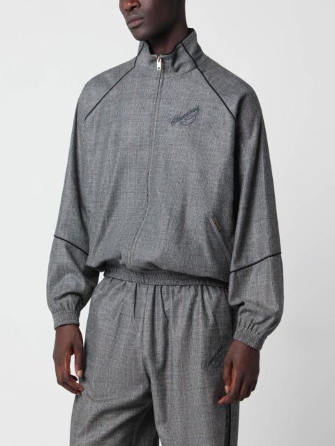 WILLY CHAVARRIA Ruff Rider Track Jacket in Brown and Black Wool