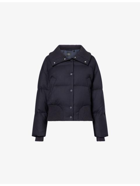 Theory Cozy Collar Down-Padded Wool-Blend Jacket