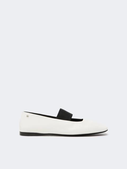 Max Mara CAUCASO Nappa leather ballet flats - IVORY