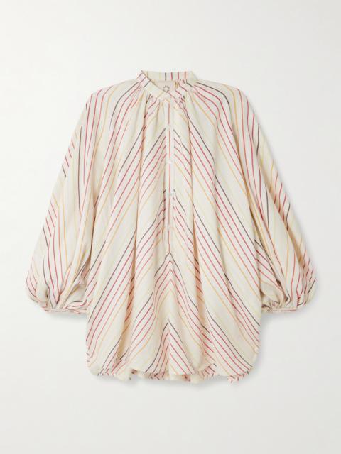 MARRAKSHI LIFE Touareg Oversized Striped Cotton Mini Dress