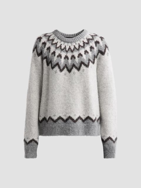 NILI LOTAN Women's Alan Fair Isle Alpaca-Wool Blend Sweater - Light Grey