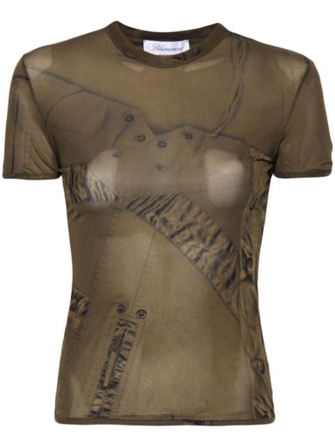 Blumarine semi-sheer short-sleeve T-shirt