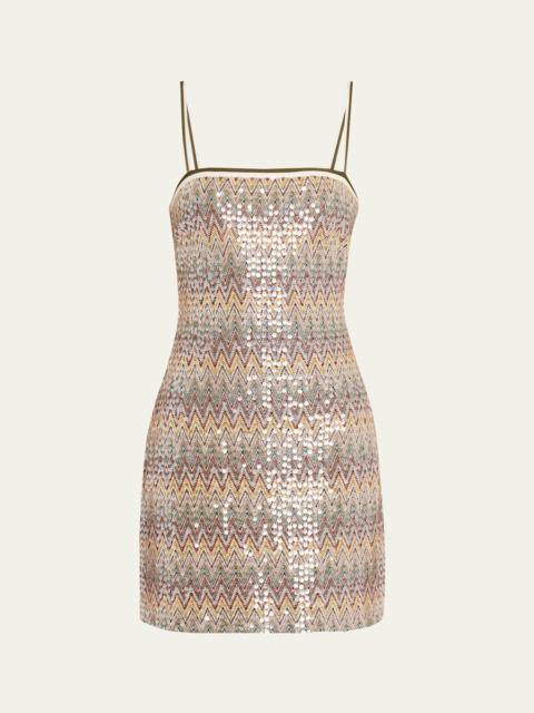 RAMY BROOK Ivanna Sequined Chevron Mini Dress