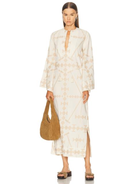 Johanna Ortiz Embroidered Cotton Wild Savannah Tunic Dress