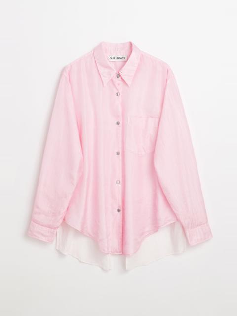 Apron Shirt Pink Cotton Silk