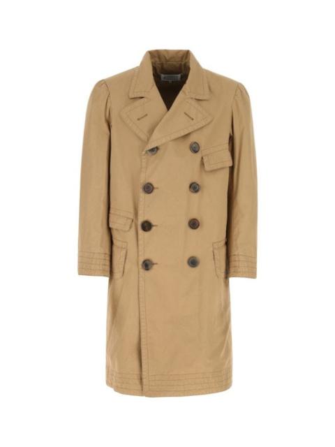 Beige cotton oversize trench coat