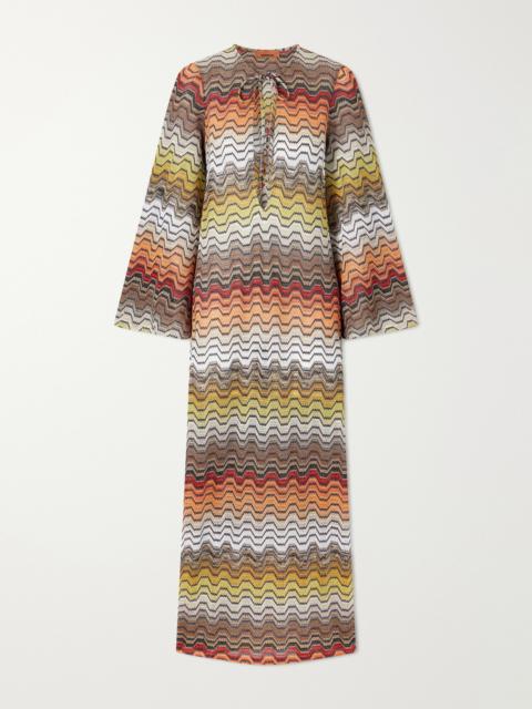Missoni Mare Striped Metallic Crochet-knit Coverup