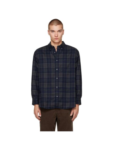 Dunst Navy Check Flannel Shirt
