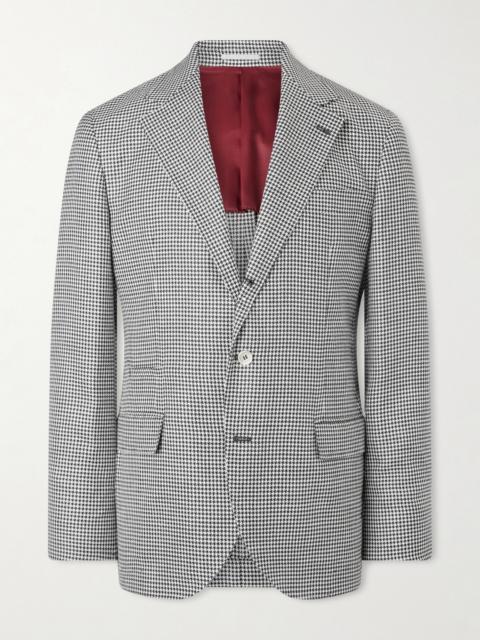 Brunello Cucinelli Houndstooth Wool, Linen and Silk-Blend Blazer