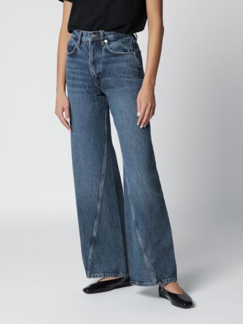 ANINE BING Washed blue jeans with curved front seams