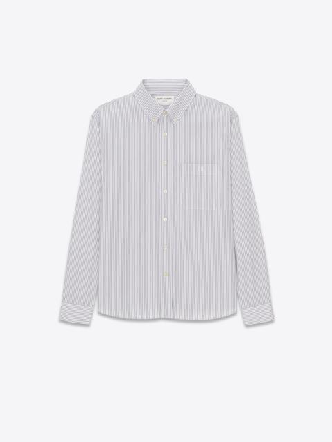 SAINT LAURENT monogram shirt in striped cotton poplin