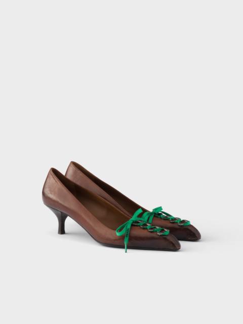Prada Antiqued leather pumps