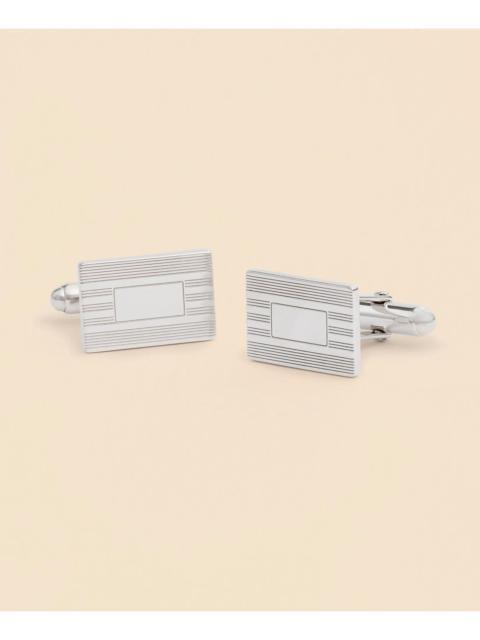 Brooks Brothers Sterling Silver Engravable Rhodium-Plated Cufflinks
