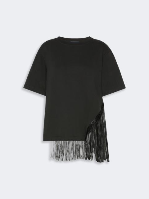 Sportmax SPONDA Fringed cotton T-shirt - BLACK