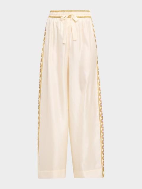 Zimmermann Luna Retro Silk Track Pants