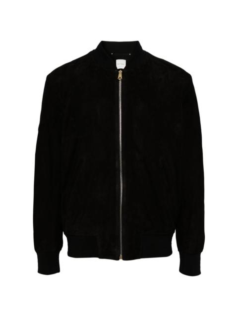 nubuck-leather bomber jacket