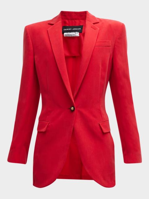 GIORGIO ARMANI Washed Silk Blazer Jacket
