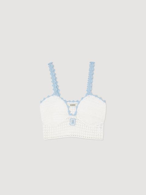 Sandro CROCHET CROP TOP