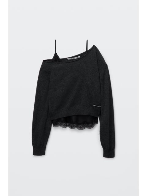 Alexander Wang off-shoulder layered sweater