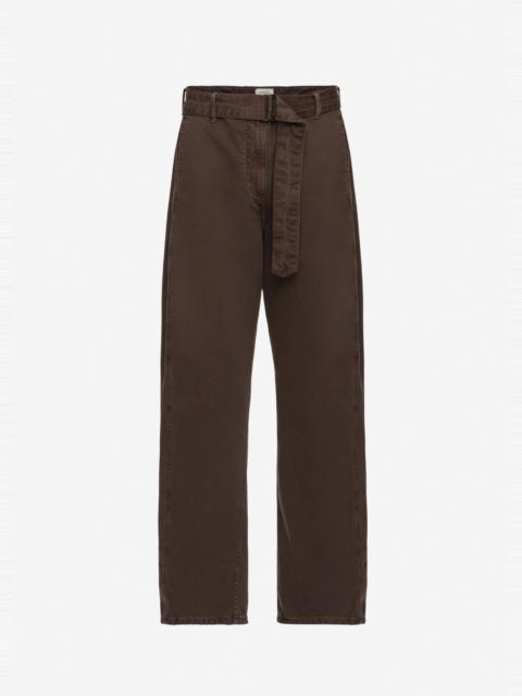 MAGDA BUTRYM Denim low-rise belted trousers in brown