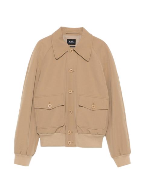 A.P.C. button-front collared bomber jacket