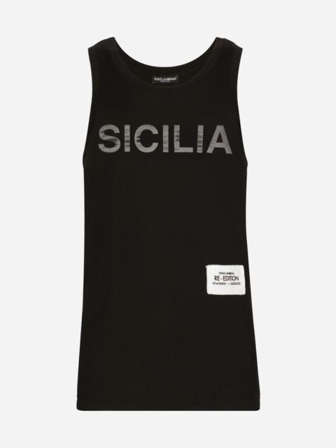 Cotton singlet with print
