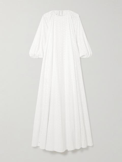 BERNADETTE Fran Open-back Broderie Anglaise Cotton Maxi Dress