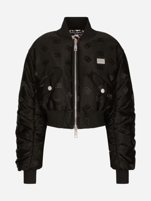Dolce & Gabbana Technical jacquard bomber jacket with DG logo