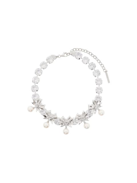SHUSHU/TONG Silver Bow Pearl Chain Necklace