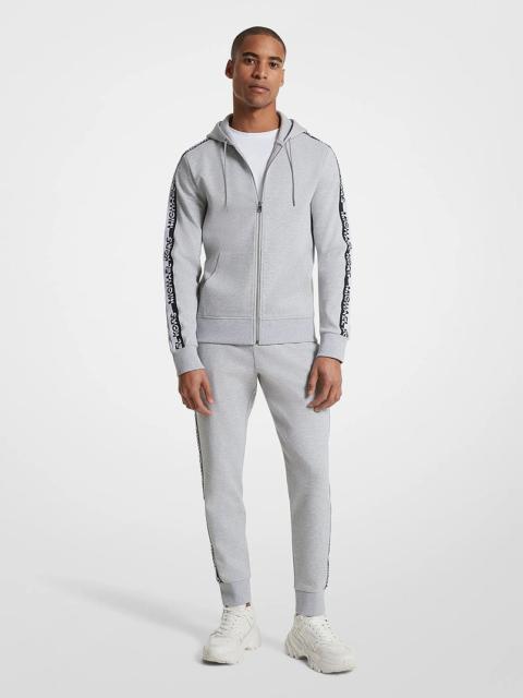 MICHAEL KORS Logo Tape Cotton Blend Zip-Up Hoodie
