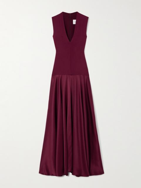 ESSE Studios Illi V Jersey And Silk-satin Maxi Dress