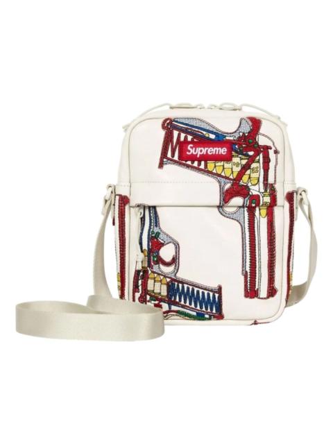 Supreme Supreme SS26 Guns Embroidered Leather Shoulder Bag 'White' SS26B33-WHITE