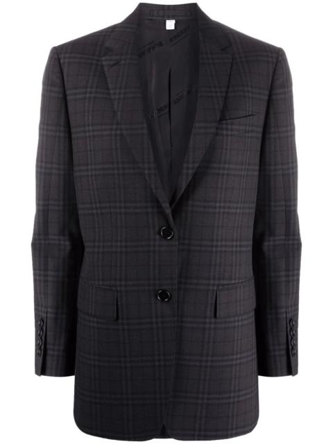 Burberry check pattern blazer jacket