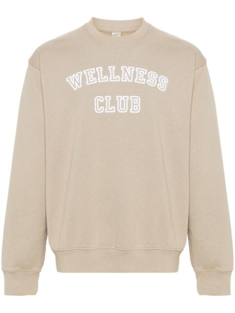 Sporty & Rich Wellness Club-flocked cotton sweatshirt